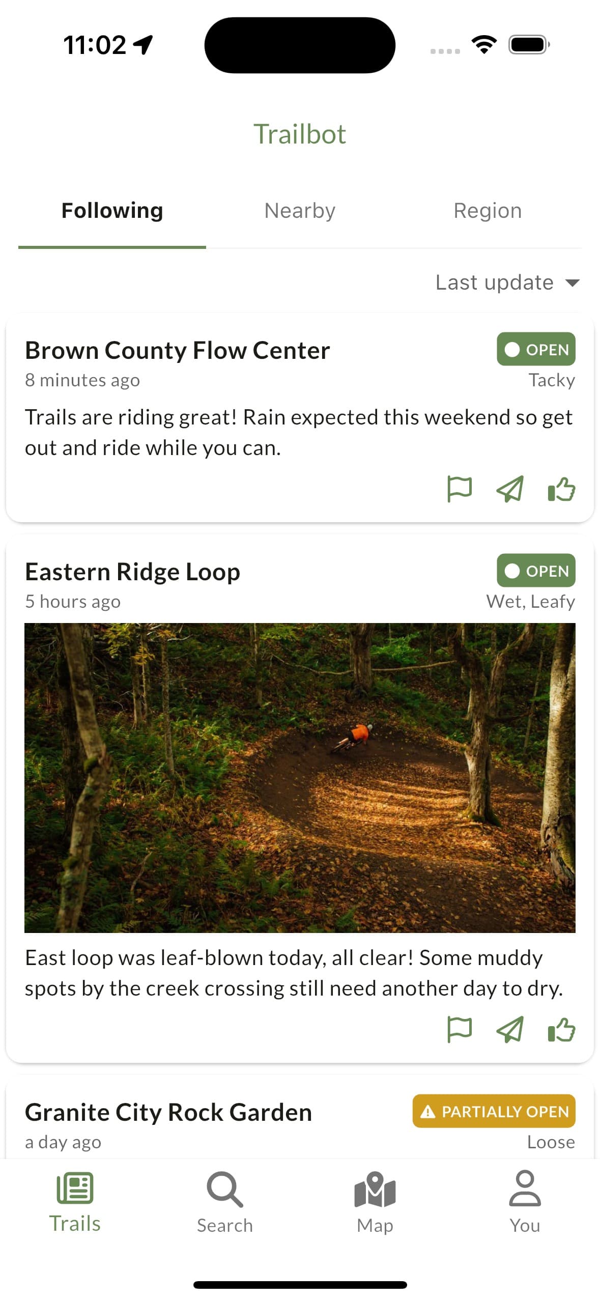 Trail conditions and updates
