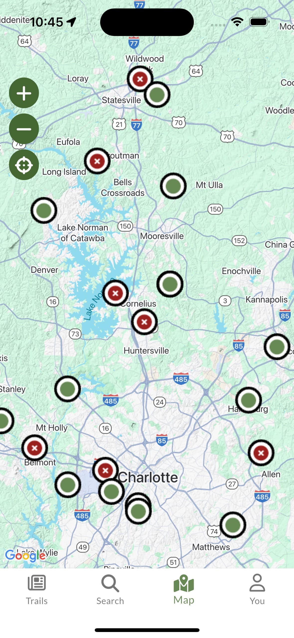 Interactive trail map