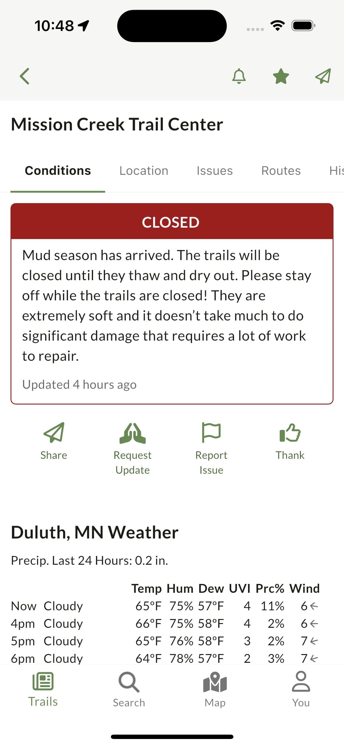 Detailed trail information